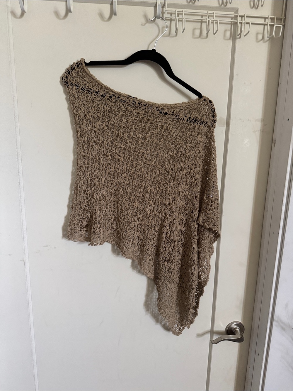 Mimosa Off-the-Shoulder Open-Knit Poncho Sweater OS